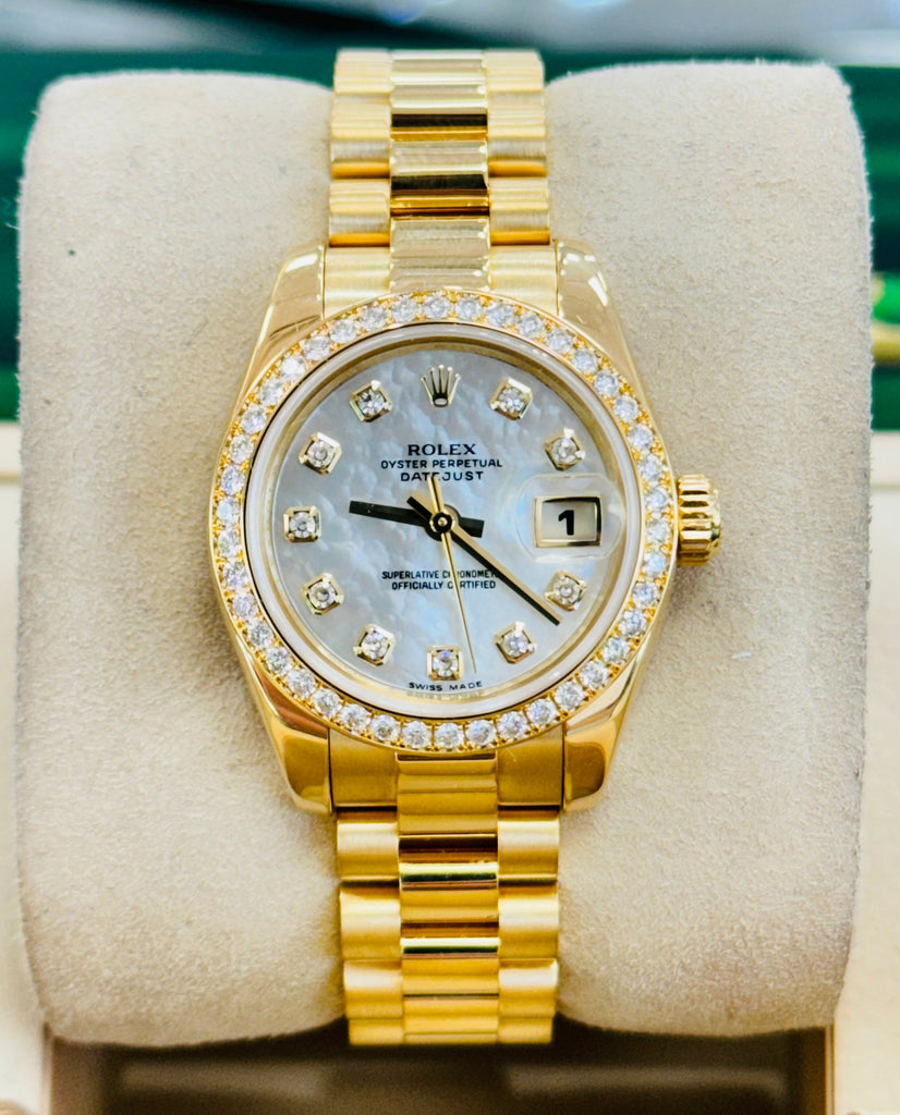 Rolex Lady-Datejust 26mm 18ct Yellow Gold Presidential 179138  Box and Papers preowned - Diamonds East Intl.