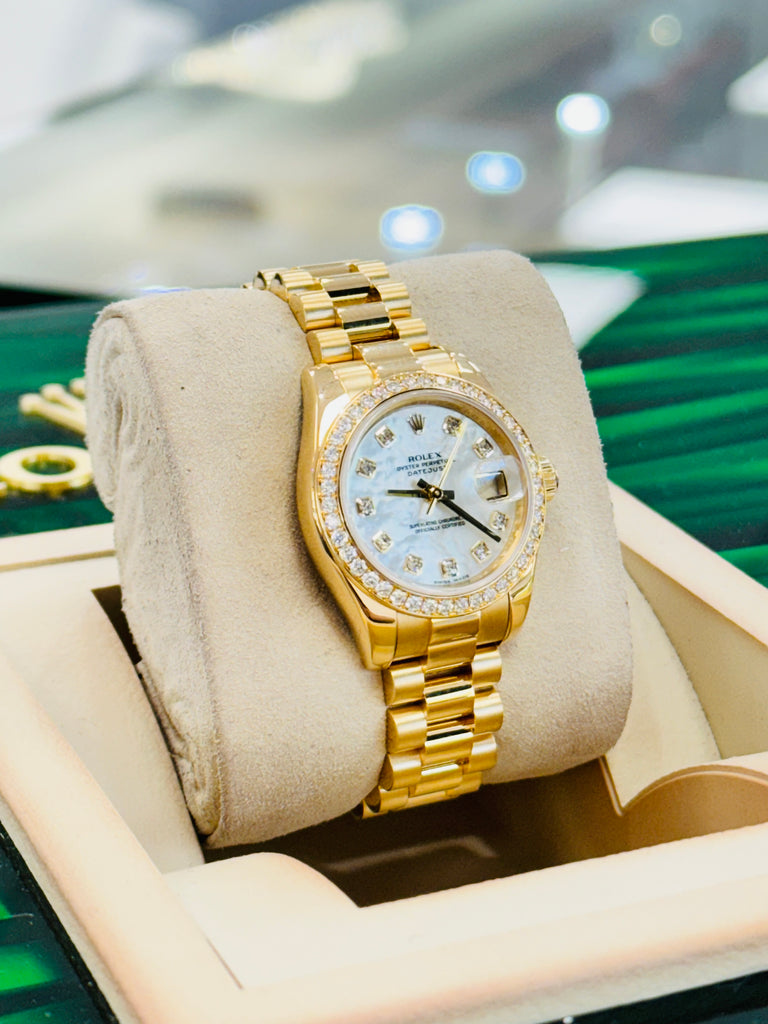 Rolex Lady-Datejust 26mm 18ct Yellow Gold Presidential 179138  Box and Papers preowned - Diamonds East Intl.