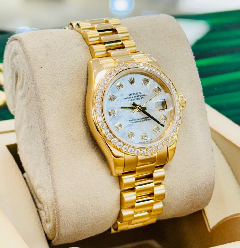 Rolex Lady-Datejust 26mm 18ct Yellow Gold Presidential 179138  Box and Papers preowned - Diamonds East Intl.