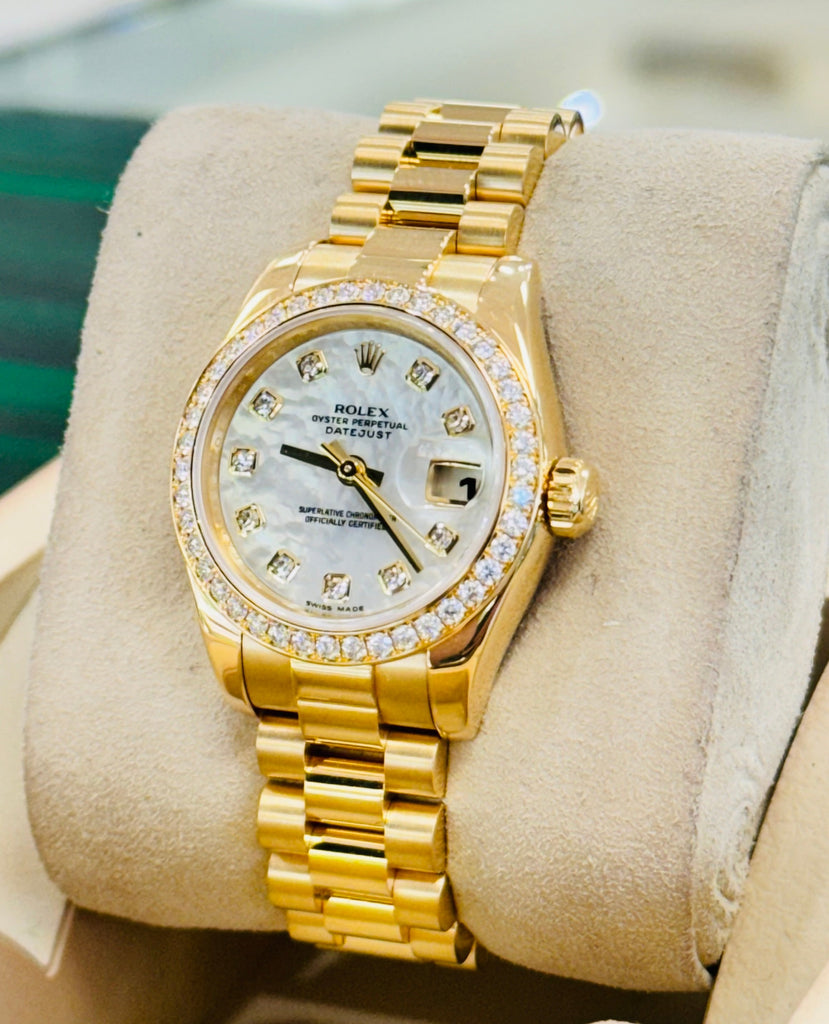 Rolex Lady-Datejust 26mm 18ct Yellow Gold Presidential 179138  Box and Papers preowned - Diamonds East Intl.
