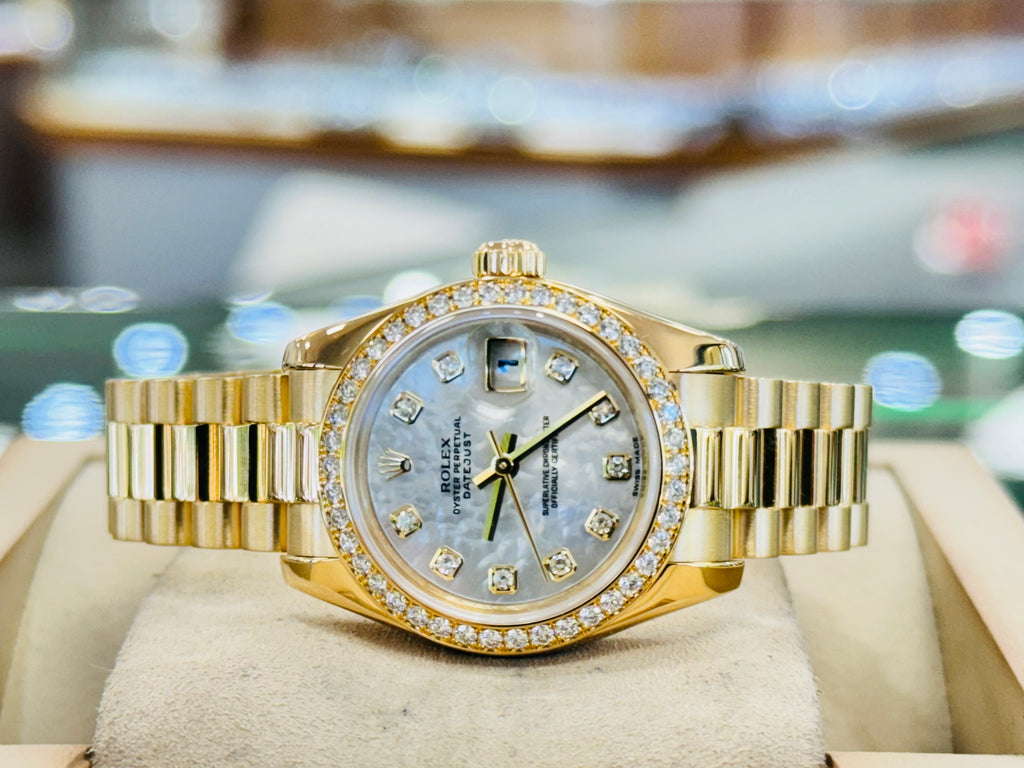 Rolex Lady-Datejust 26mm 18ct Yellow Gold Presidential 179138  Box and Papers preowned - Diamonds East Intl.
