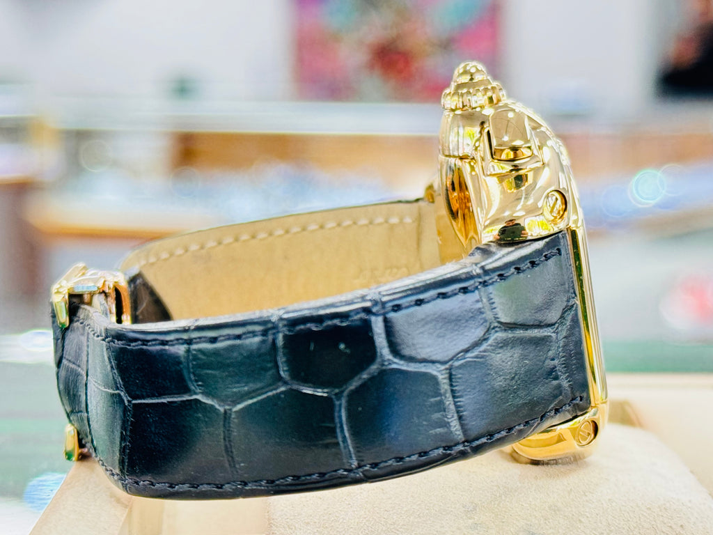Cartier Roadster XL 2619 Chronograph 18k Yellow Gold On Leather Men's Watch MINT - Diamonds East Intl.