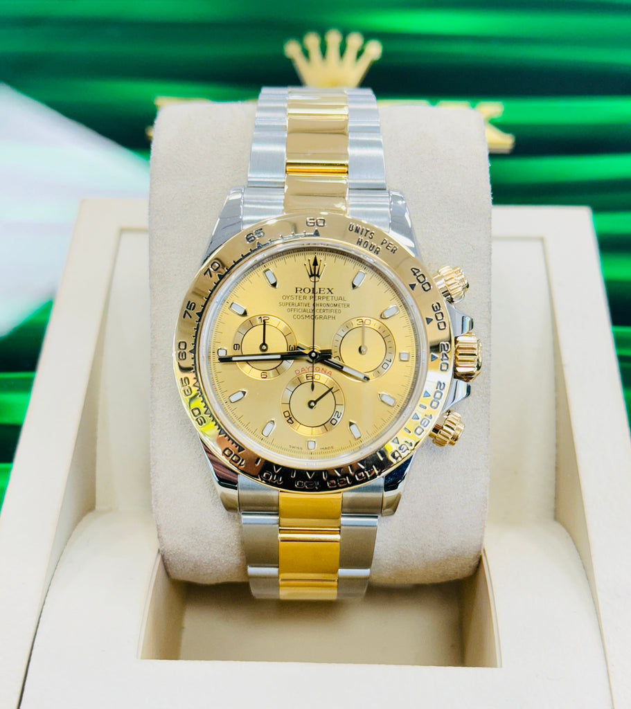 Rolex Daytona 116503 Cosmograph Champagne Dial SS/ 18K Yellow Gold Oyster Watch BOX/PAPERS