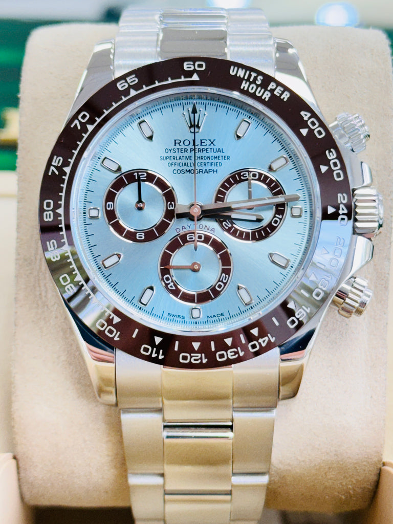 Rolex Daytona 116506 ICE BLUE PLATINUM Watch Box and Papers MINT - Diamonds East Intl.