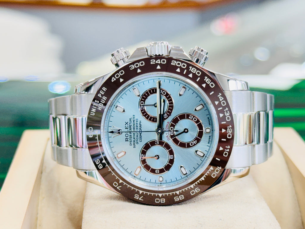 Rolex Daytona 116506 ICE BLUE PLATINUM Watch Box and Papers MINT - Diamonds East Intl.