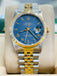 Rolex Datejust 16233 FACTORY Rare Blue Stella Roman Dial 18k Gold / Steel Jubilee Band Watch - Diamonds East Intl.