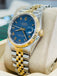 Rolex Datejust 16233 Blue Stella Roman Dial 18k Gold / Steel Jubilee Band Watch