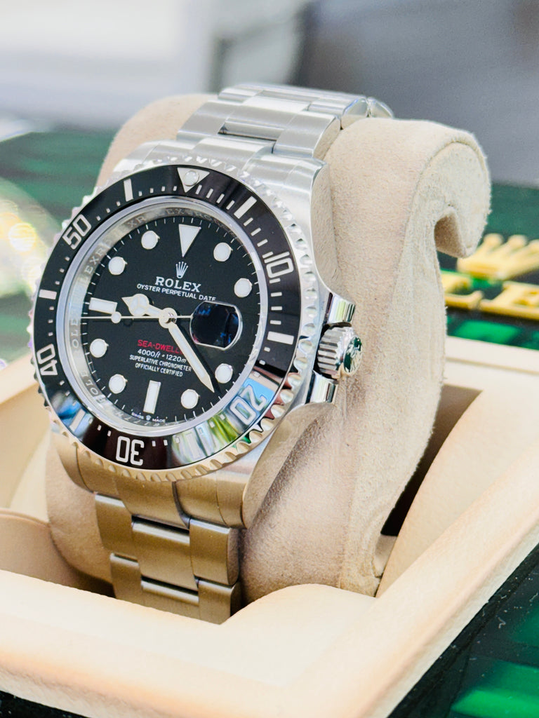 Rolex Sea-Dweller Red 126600 43mm Black Ceramic Bezel Watch Box & Papers MINT