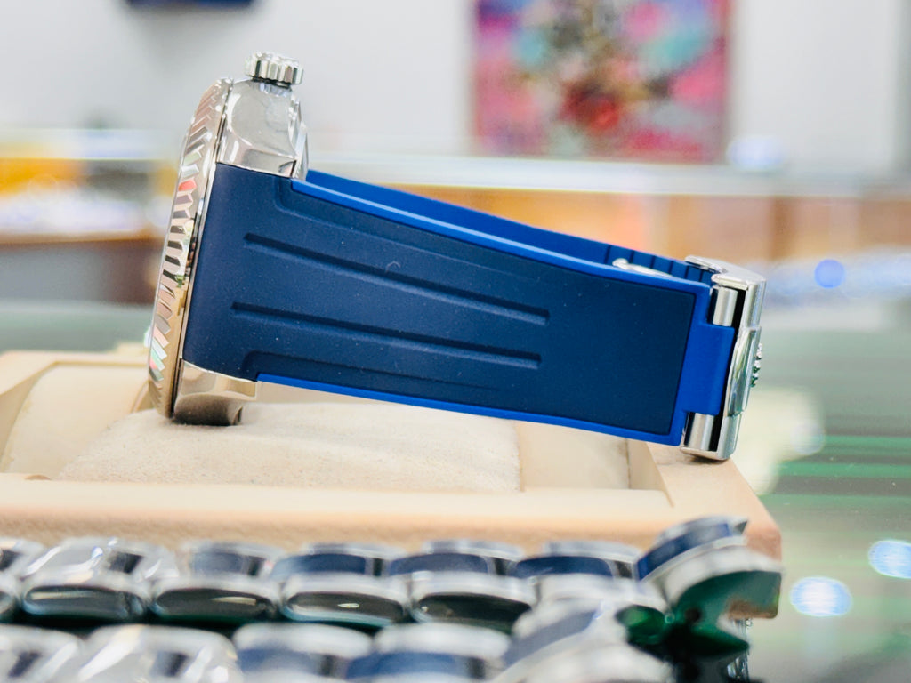 Rolex Sky-Dweller 326934 Blue Dial Oyster Steel Bracelet + Rubber B Watch MINT - Diamonds East Intl.