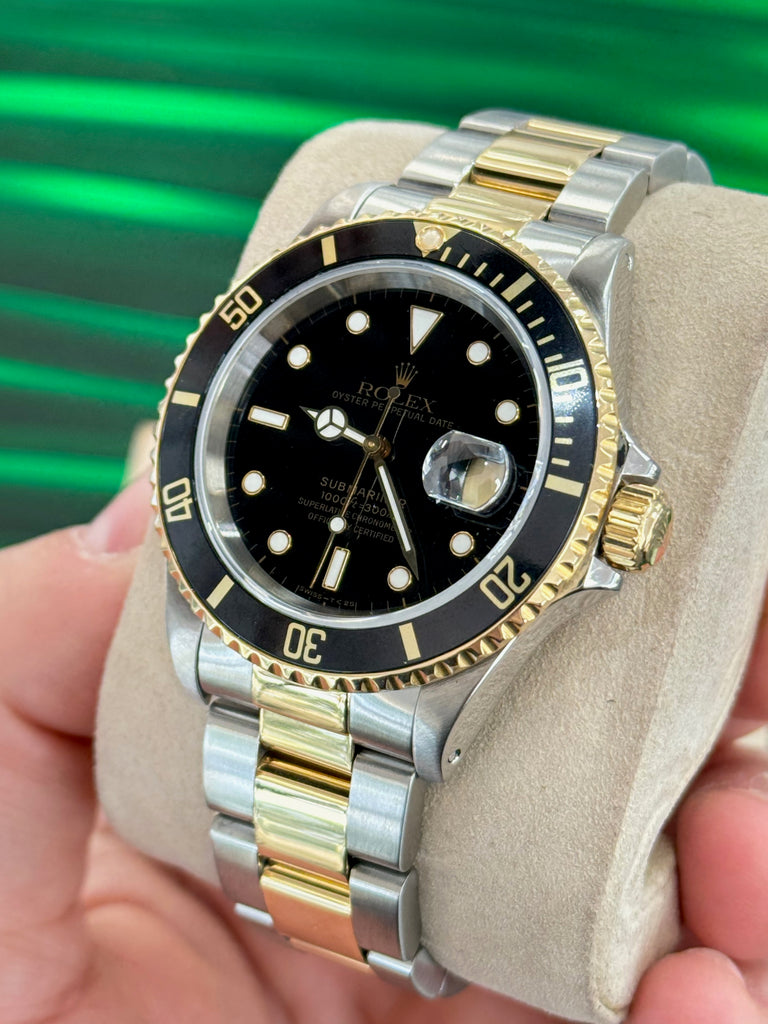 Rolex Submariner Date 16613 Stainless & Gold Black Dial Box and Papers Complete set PreOnwed - Diamonds East Intl.