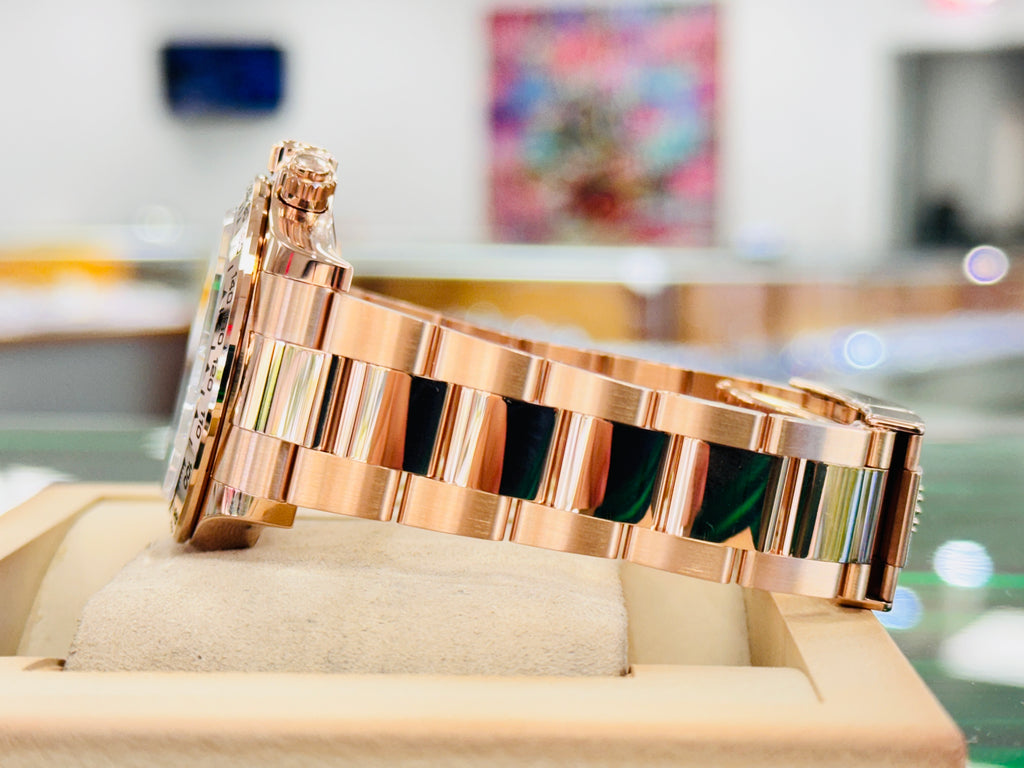 Rolex Chronograph Daytona 116505 Factory Black Diamond Dial Rose Gold Oyster Bracelet Box & Papers 2023 MINT - Diamonds East Intl.