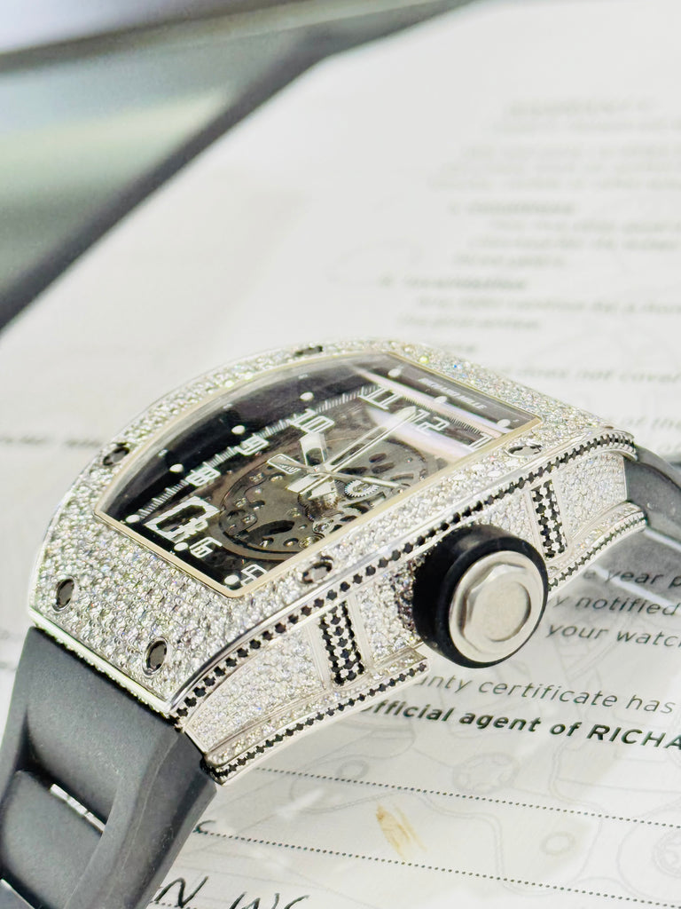 Richard Mille RM 010 REF. RM010 AN WG 18k White Gold Factory Diamonds Box and Papers 2019 - Diamonds East Intl.