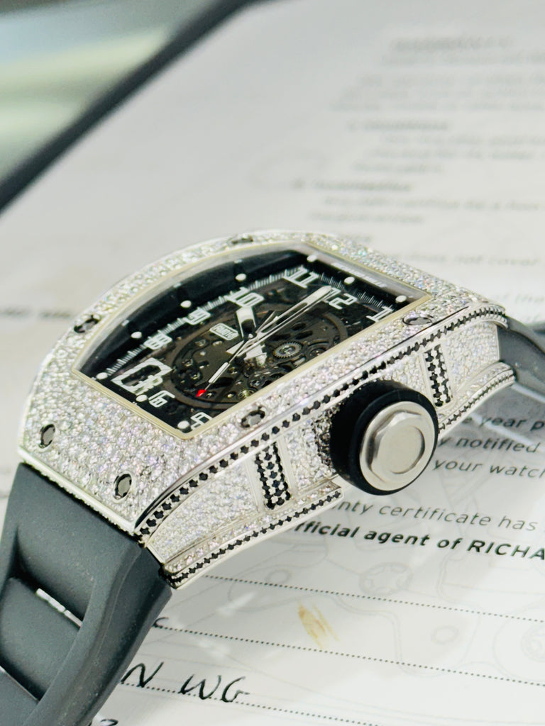 Richard Mille RM 010 REF. RM010 AN WG 18k White Gold Factory Diamonds Box and Papers 2019 - Diamonds East Intl.
