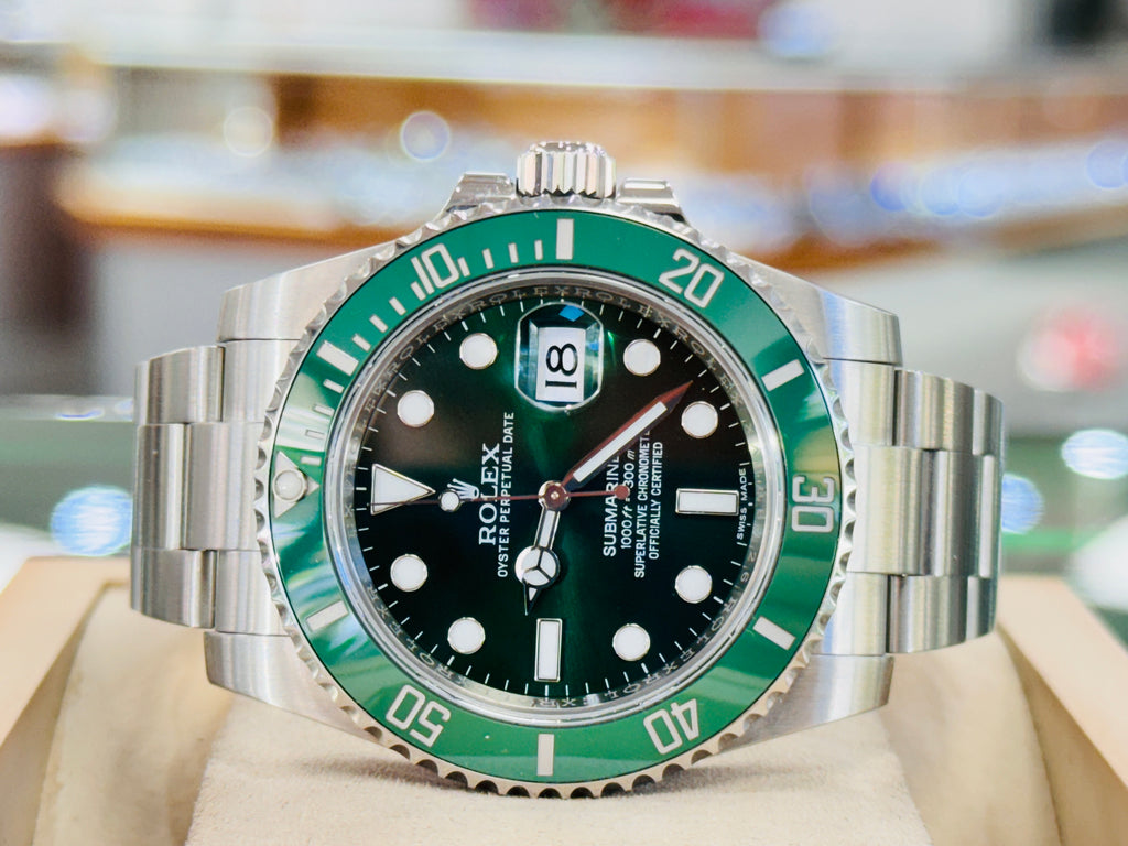 Rolex Submariner HULK 116610LV Oyster Perpetual Green Ceramic - Diamonds East Intl.