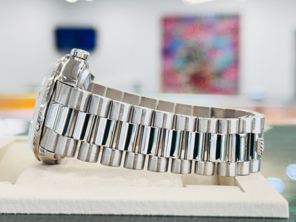 Rolex Day-Date 36 18239 President Custom MOP Dial Double Quick Set White Gold  PreOwned - Diamonds East Intl.