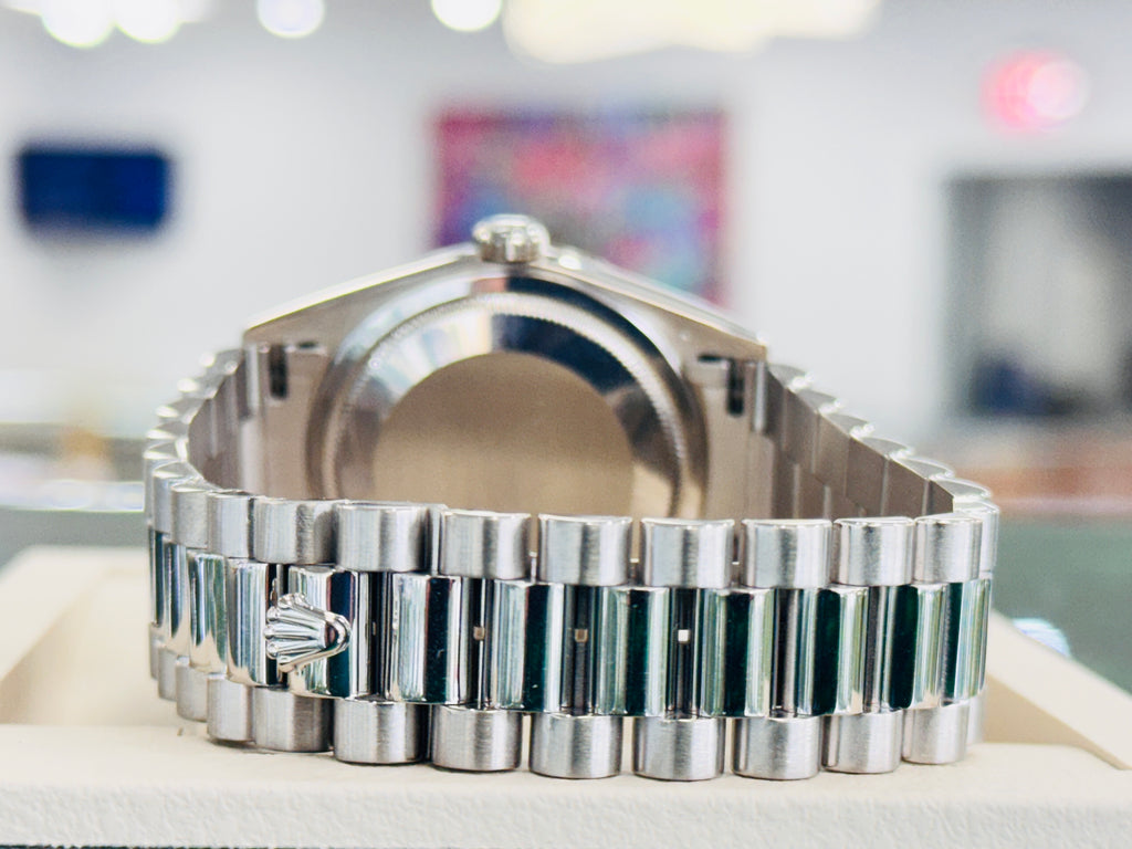 Rolex Day-Date 36 18239 President Custom MOP Dial Double Quick Set White Gold  PreOwned - Diamonds East Intl.