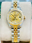 Rolex Datejust 179173 26 18K Yellow Gold & Stainless Steel Factory Diamond Champagne PAPERS MINT