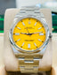 Rolex Oyster Perpetual 124300 41 Custom Yellow Dial PreOwned Box and Papers
