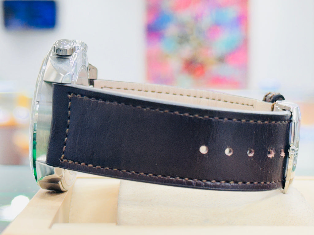 Jaeger-LeCoultre Polaris Blue Dial 9008480 Brown Leather Strap Additional Stainless Steel Band  41mm MINT Box & Papers - Diamonds East Intl.