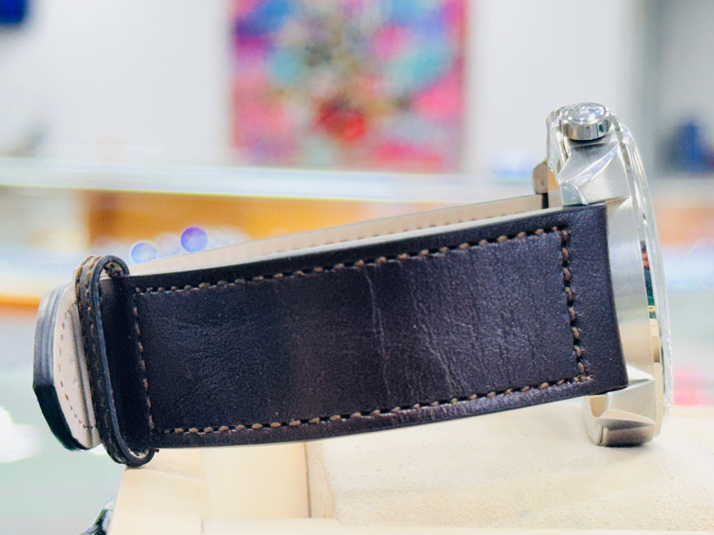 Jaeger-LeCoultre Polaris Blue Dial 9008480 Brown Leather Strap Additional Stainless Steel Band  41mm MINT Box & Papers - Diamonds East Intl.