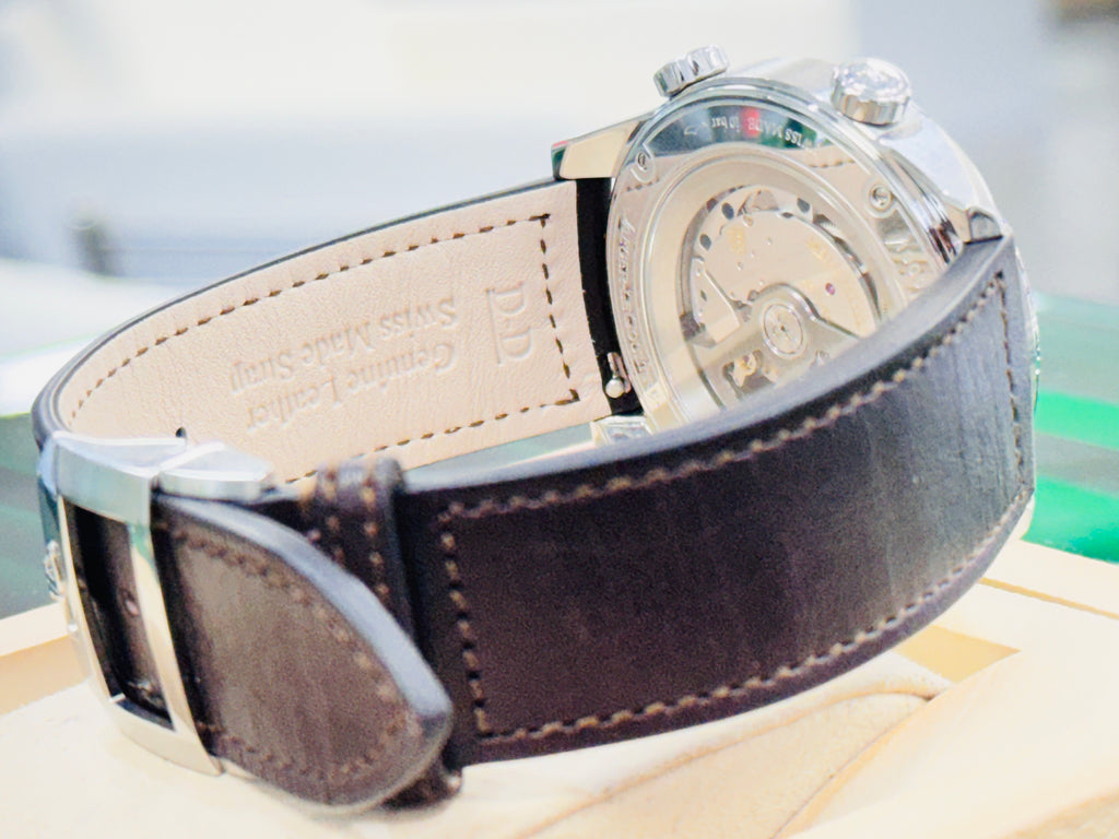 Jaeger-LeCoultre Polaris Blue Dial 9008480 Brown Leather Strap Additional Stainless Steel Band  41mm MINT Box & Papers - Diamonds East Intl.