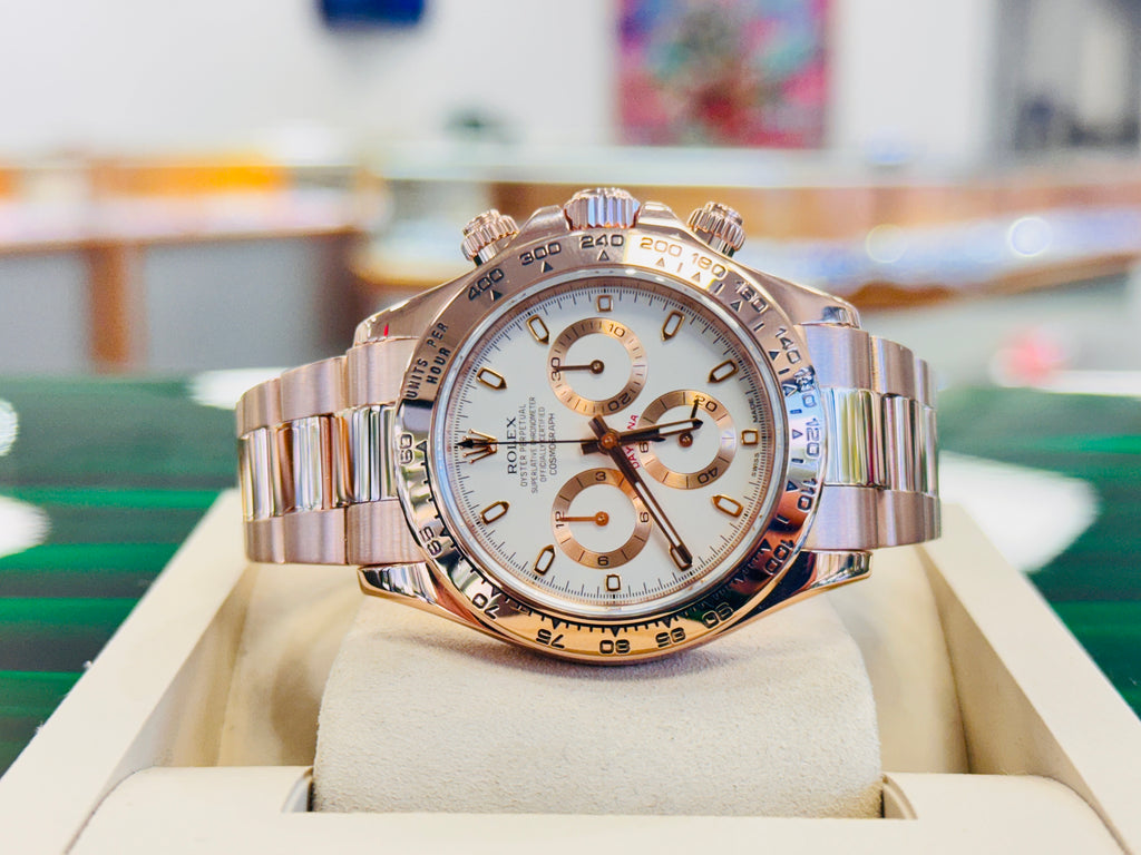 Rolex Cosmograph Daytona 40 116505  Ivory 18K EverRose Gold Oyster PreOwned Box and Paper - Diamonds East Intl.