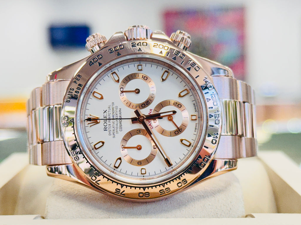 Rolex Cosmograph Daytona 40 116505  Ivory 18K EverRose Gold Oyster PreOwned Box and Paper - Diamonds East Intl.