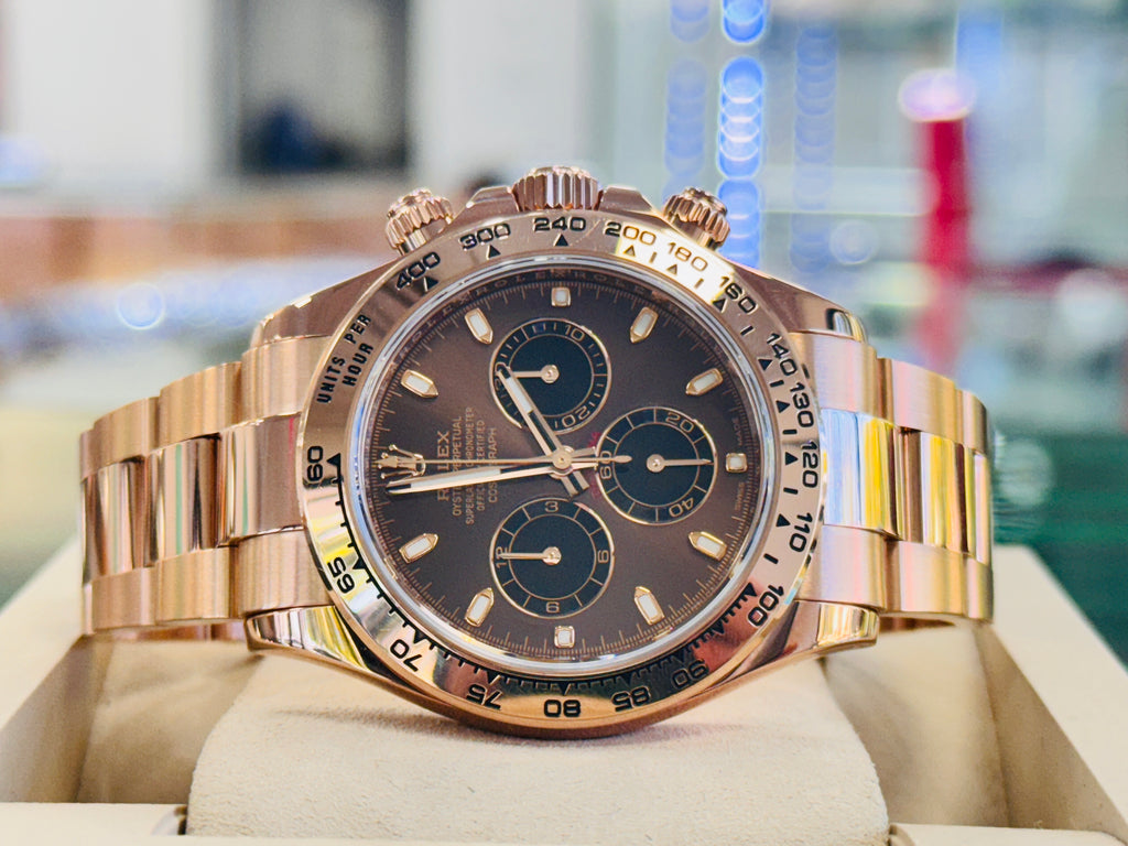 Rolex Cosmograph Daytona 40  116505 Chocolate Dial 18K Rose Gold   Box and Papers PreOwned