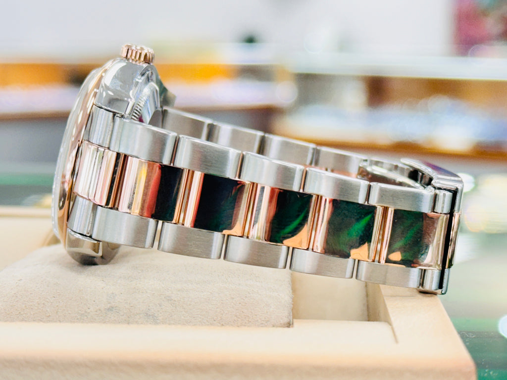 Rolex Datejust 36mm 116201 Rose Gold / SS 'Roulette' Date Wheel MINT Box/Papers - Diamonds East Intl.