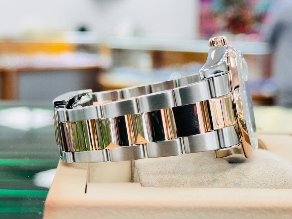 Rolex Datejust 36mm 116201 Rose Gold / SS 'Roulette' Date Wheel MINT Box/Papers - Diamonds East Intl.