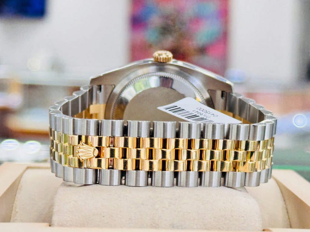 Rolex Datejust 36 116233 FACTORY Champagne Jubilee Diamond Dial 18K Yellow Bezel - Diamonds East Intl.