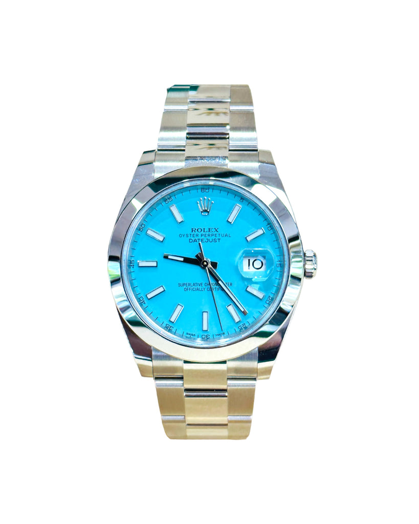 Rolex Datejust 41 126300 Custom Tiffany Blue Dial Box and Papers Unworn - Diamonds East Intl.
