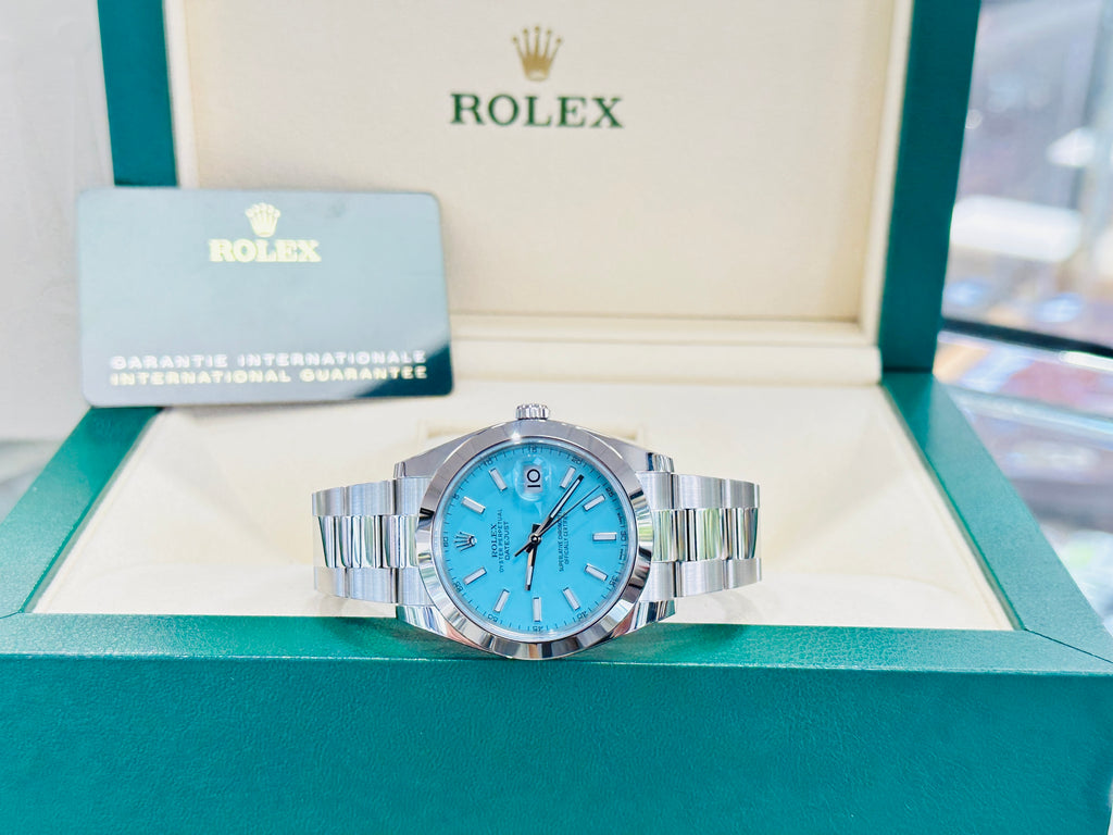 Rolex Datejust 41 126300 Custom Tiffany Blue Dial Box and Papers Unworn - Diamonds East Intl.