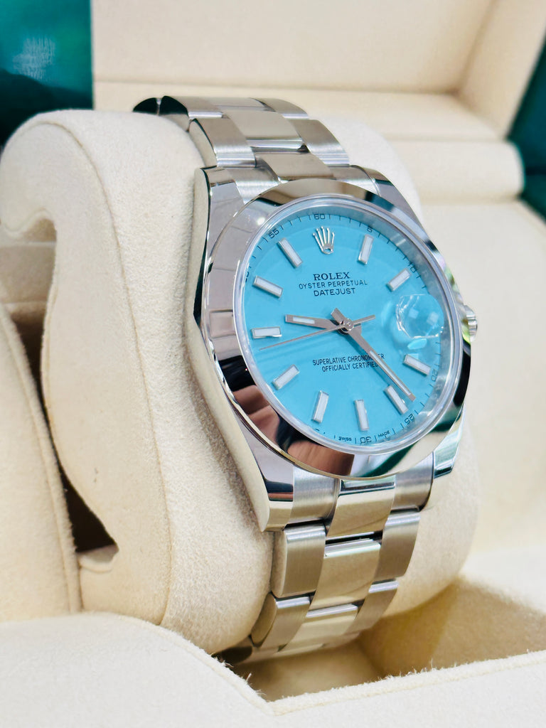 Rolex Datejust 41 126300 Custom Tiffany Blue Dial Box and Papers Unworn - Diamonds East Intl.