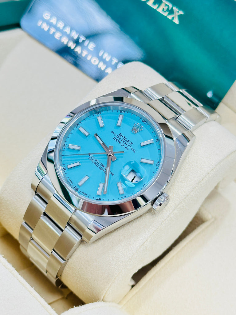 Rolex Datejust 41 126300 Custom Tiffany Blue Dial Box and Papers Unworn - Diamonds East Intl.