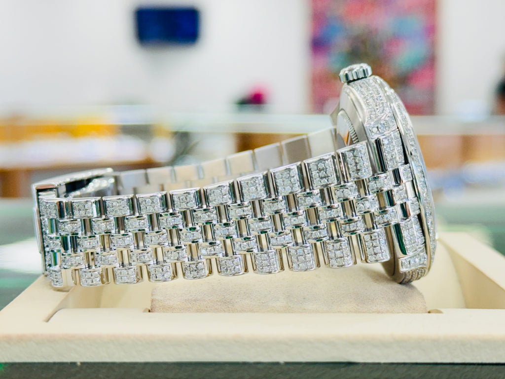 Rolex Datejust 41 126300 Full Custom Diamond Pave Set Box and Papers UNWORN - Diamonds East Intl.