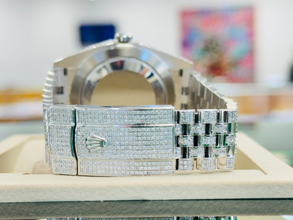 Rolex Datejust 41 126300 Full Custom Diamond Pave Set Box and Papers UNWORN - Diamonds East Intl.