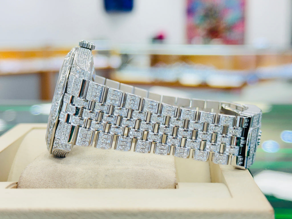 Rolex Datejust 41 126300 Full Custom Diamond Pave Set Box and Papers UNWORN - Diamonds East Intl.