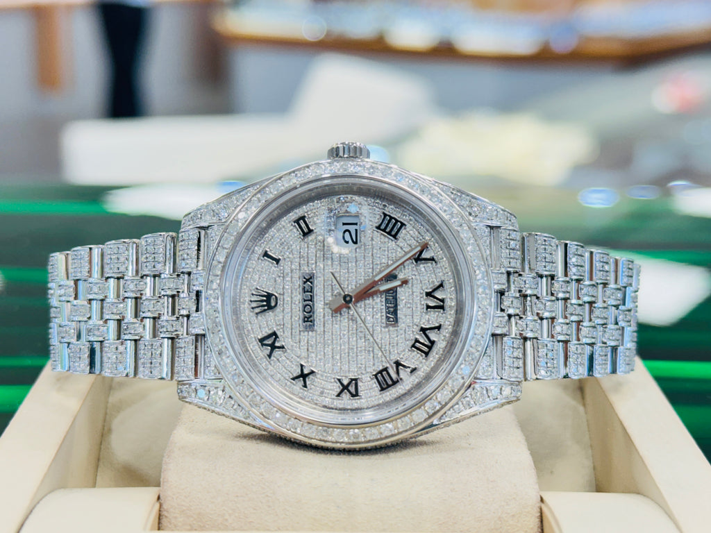 Rolex Datejust 41 126300 Full Custom Diamond Pave Set Box and Papers UNWORN - Diamonds East Intl.