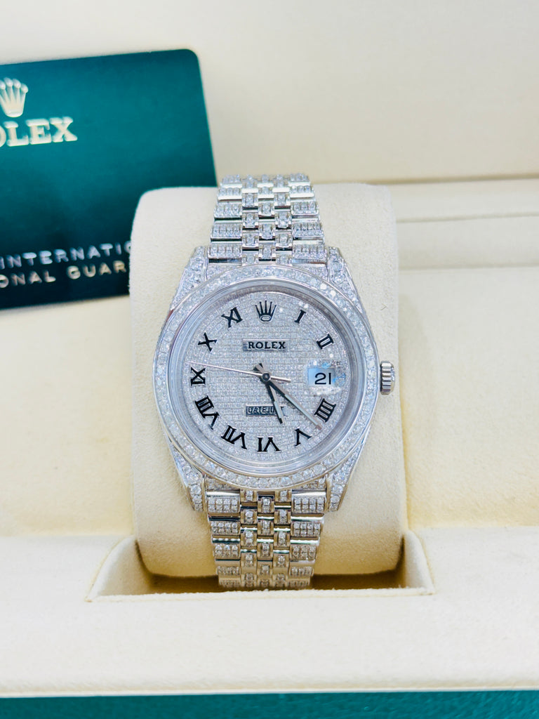 Rolex Datejust 41 126300 Full Custom Diamond Pave Set Box and Papers UNWORN