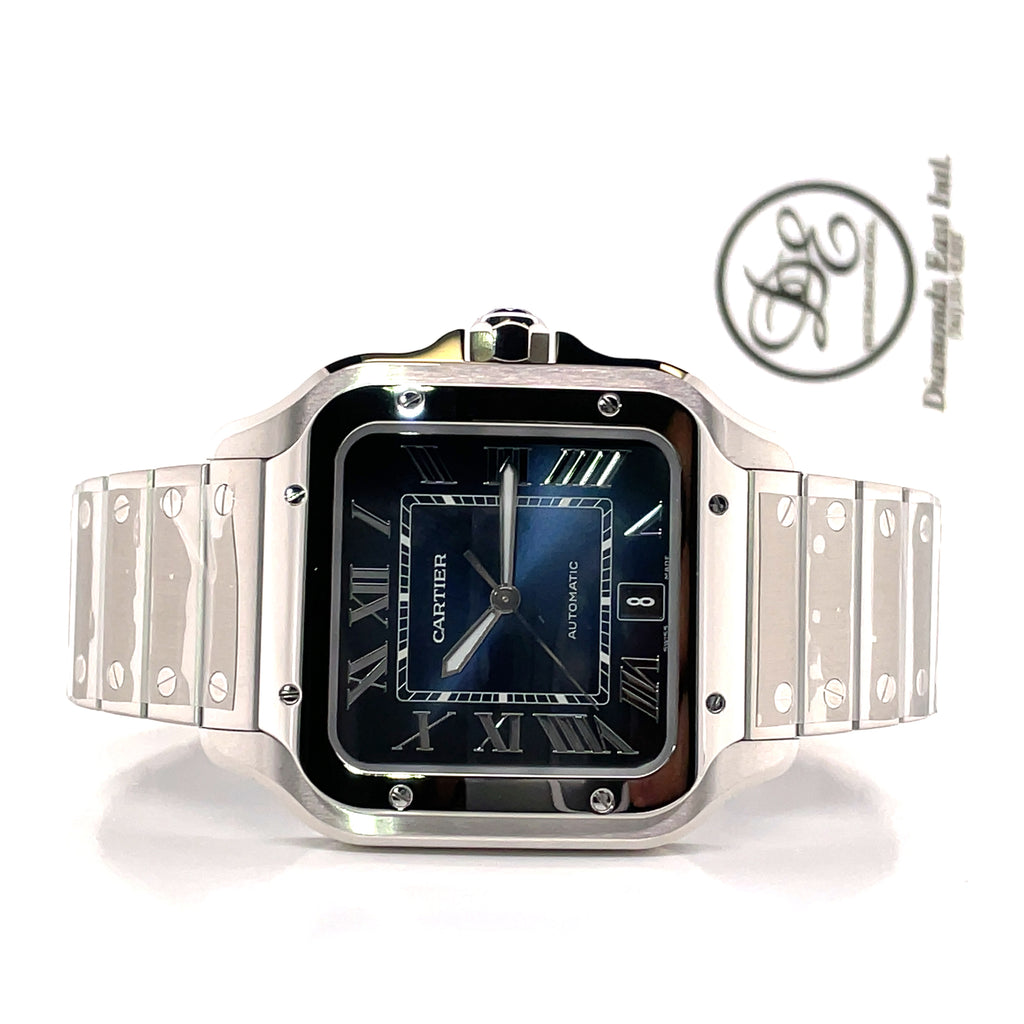 Cartier Santos De Cartier WSSA0030 Large Blue Dial Unworn