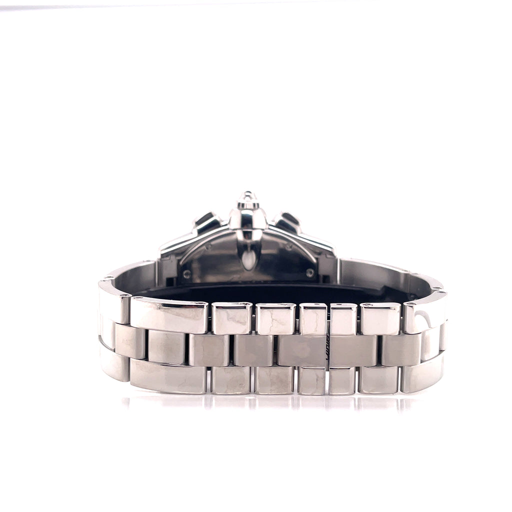 Cartier Roadster XL Chronograph W62019X6 Custom Diamond Bezel PreOwned - Diamonds East Intl.