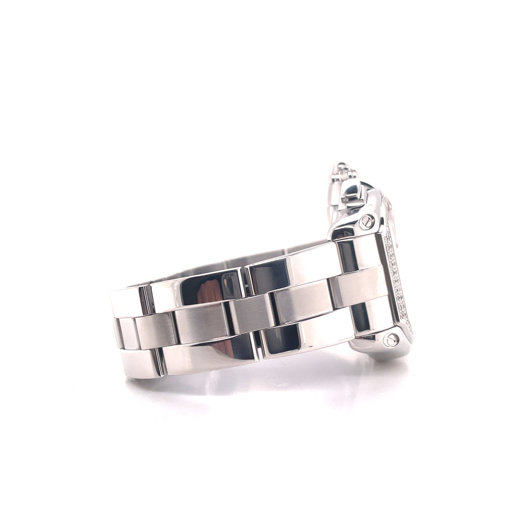 Cartier Roadster XL Chronograph W62019X6 Custom Diamond Bezel PreOwned - Diamonds East Intl.