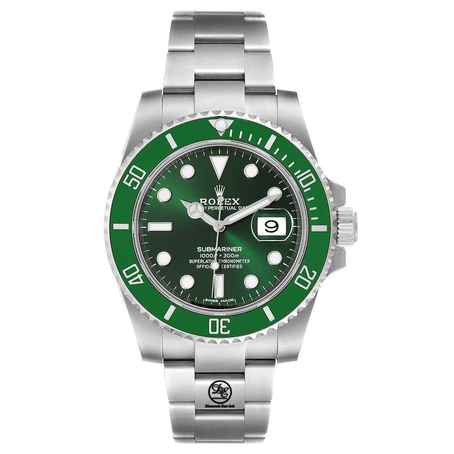 Rolex Submariner Hulk 116610LV Rubber B and Rolex Oyster Band Box And Papers - Diamonds East Intl.