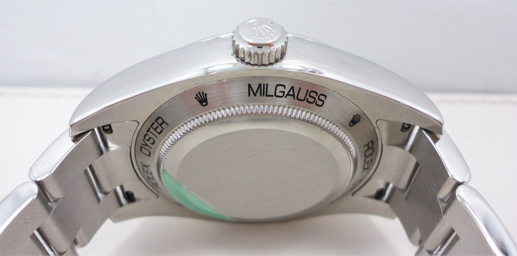 Rolex Milgauss 116400 40mm Oyster Black Dial - Diamonds East Intl.