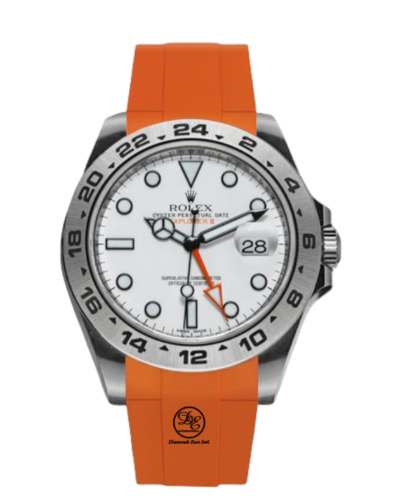 Rolex Oyster Perpetual Explorer II 216570 White Dial Orange Rubber B - Diamonds East Intl.