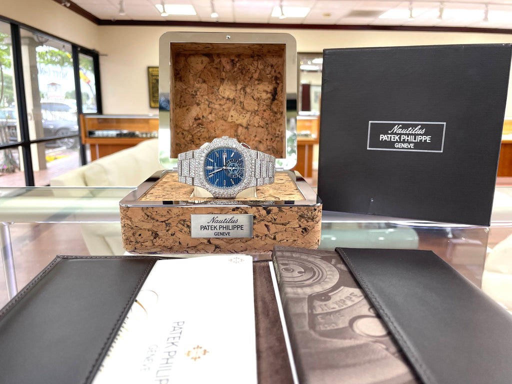 Patek Philippe Nautilus 40th Anniversary - 5976/1G-001 Custom Full Diamonds Box and Papers PreOnwed - Diamonds East Intl.