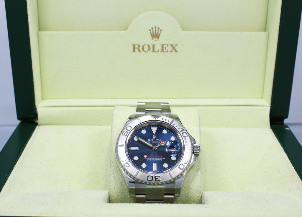 Rolex Yacht-Master 40 116622 Blue Dial Platinum Bezel with Blue Rubber-B And Original Oyster Band