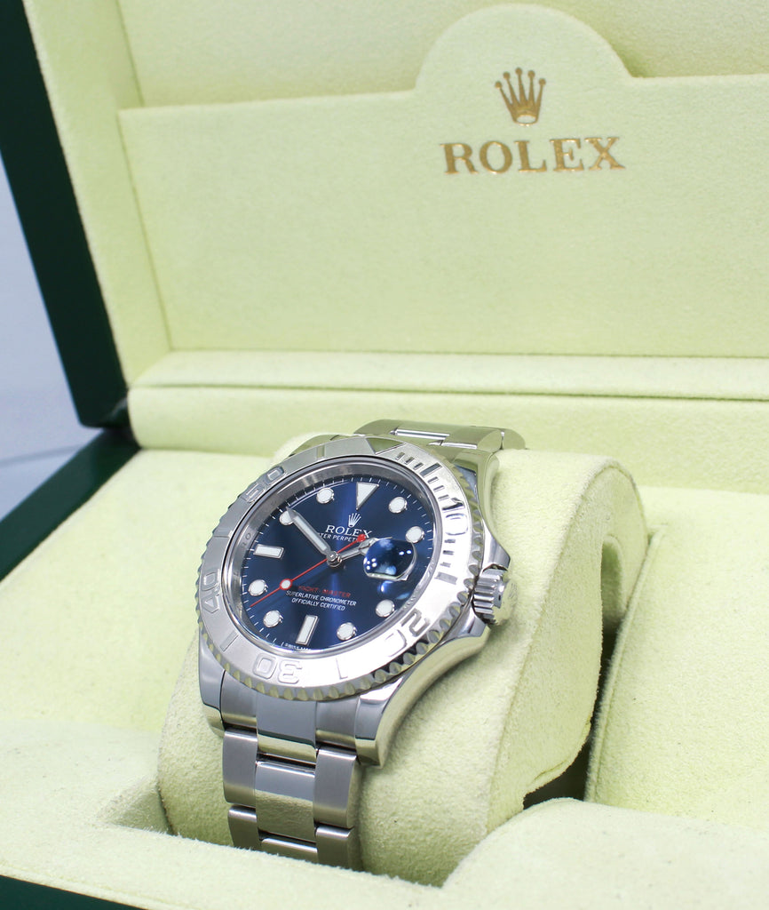 Rolex Yacht-Master 40 116622 Blue Dial Platinum Bezel with Blue Rubber-B And Original Oyster Band