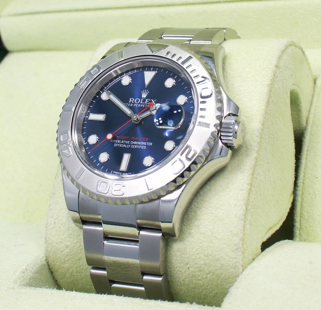 Rolex Yacht-Master 40 116622 Blue Dial Platinum Bezel with Blue Rubber-B And Original Oyster Band